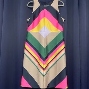 JCrew multicolor pop stripe dress in navy azalea.